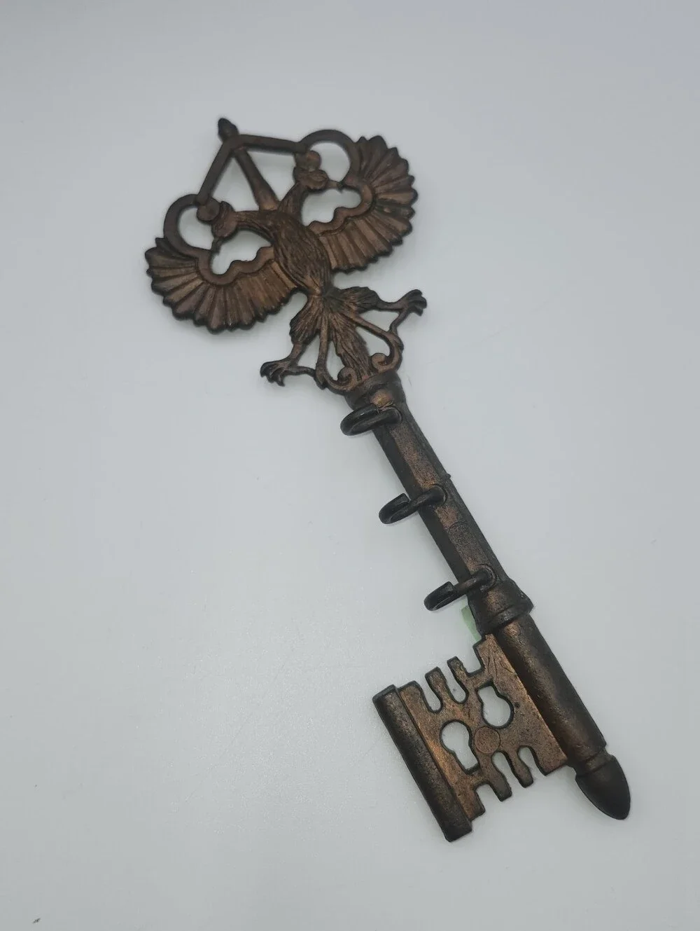 Large Ornate Hook Vintage Cast Metal Iron Skeleton Key: Victorian Wall Decor